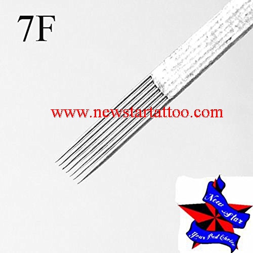 New Star Tattoo Box Of 50 #12 7F Pro Flat Shader Premade Sterile Tattoo Needles Supply 1207F